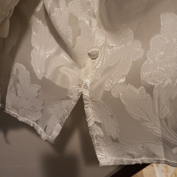 Private Luxuries Womens L Pajama 2-Pc Lounge Wear Set Ivory Sheer Top Satin NWT - Picture 10 of 12